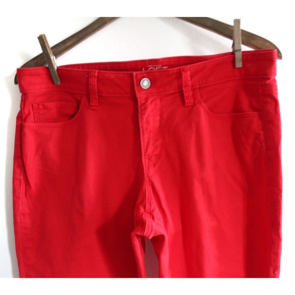 Loft Curvy Skinny Red Pants 29 8 Preowned - Picture 2 of 7